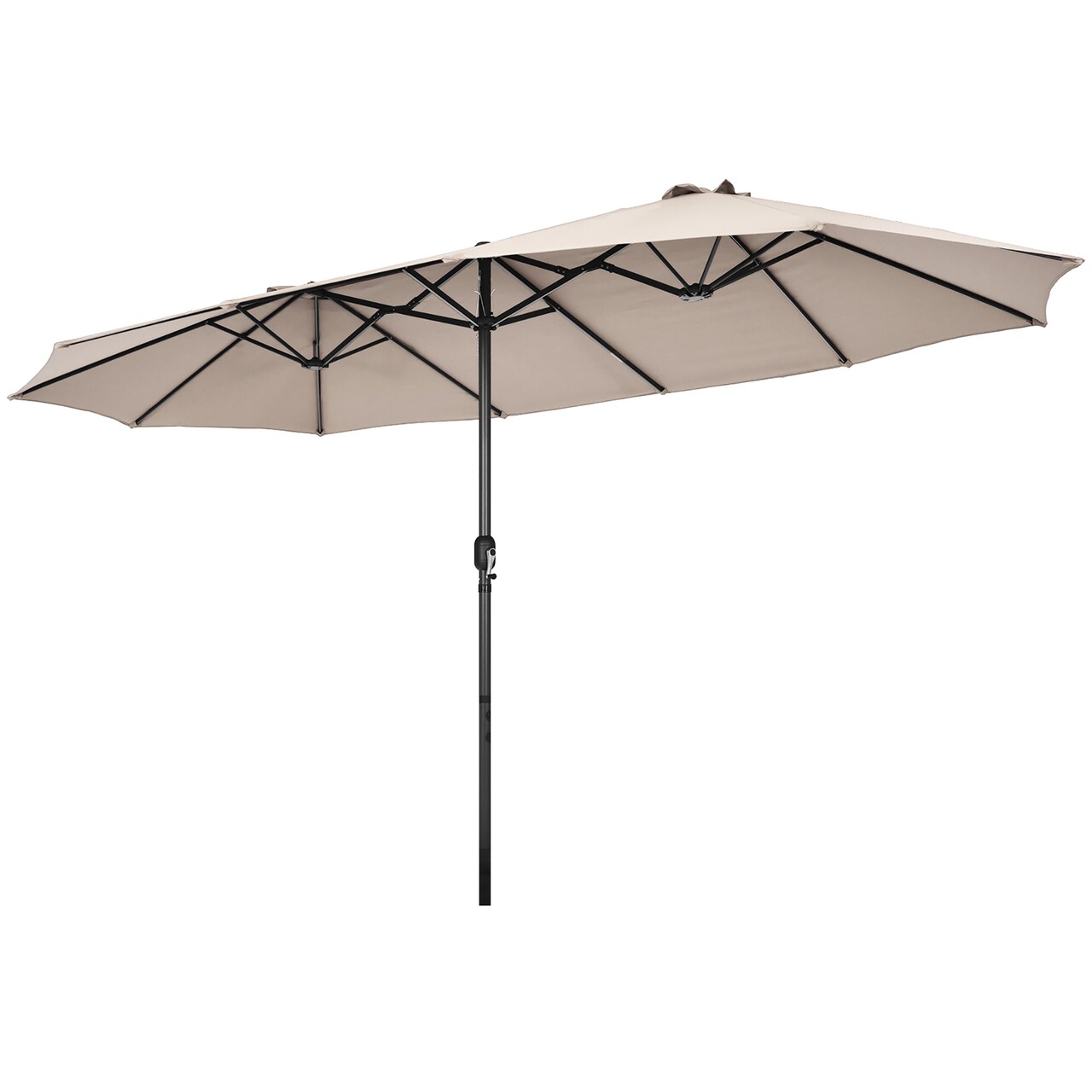 Costway 15FT Patio Double-Sided Umbrella Crank Outdoor Garden Market Sun Shade Red\Blue\Coffee\Beige\Navy\Orange\Turquoise